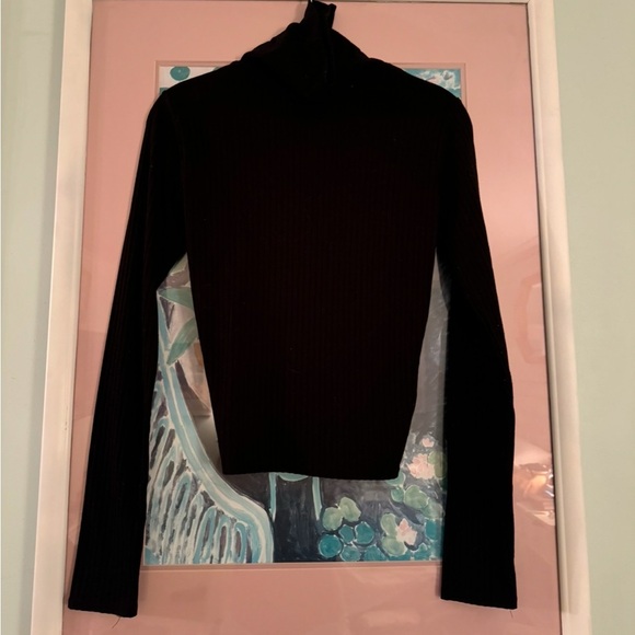 Black Ribbed Turtleneck - Picture 4 of 4